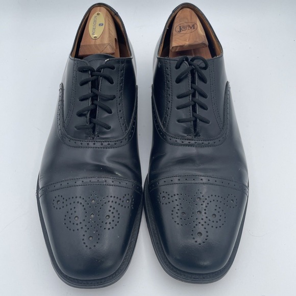 William Chatsworth Black Wing Tip‎ Vintage Dress Shoes Made England 11D main image 5